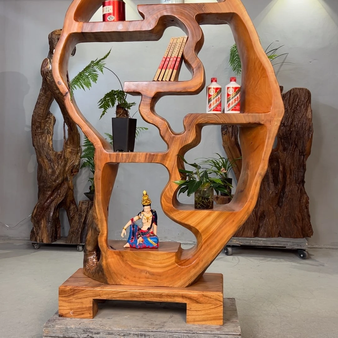 用***6香樟木博古架整体无拼接