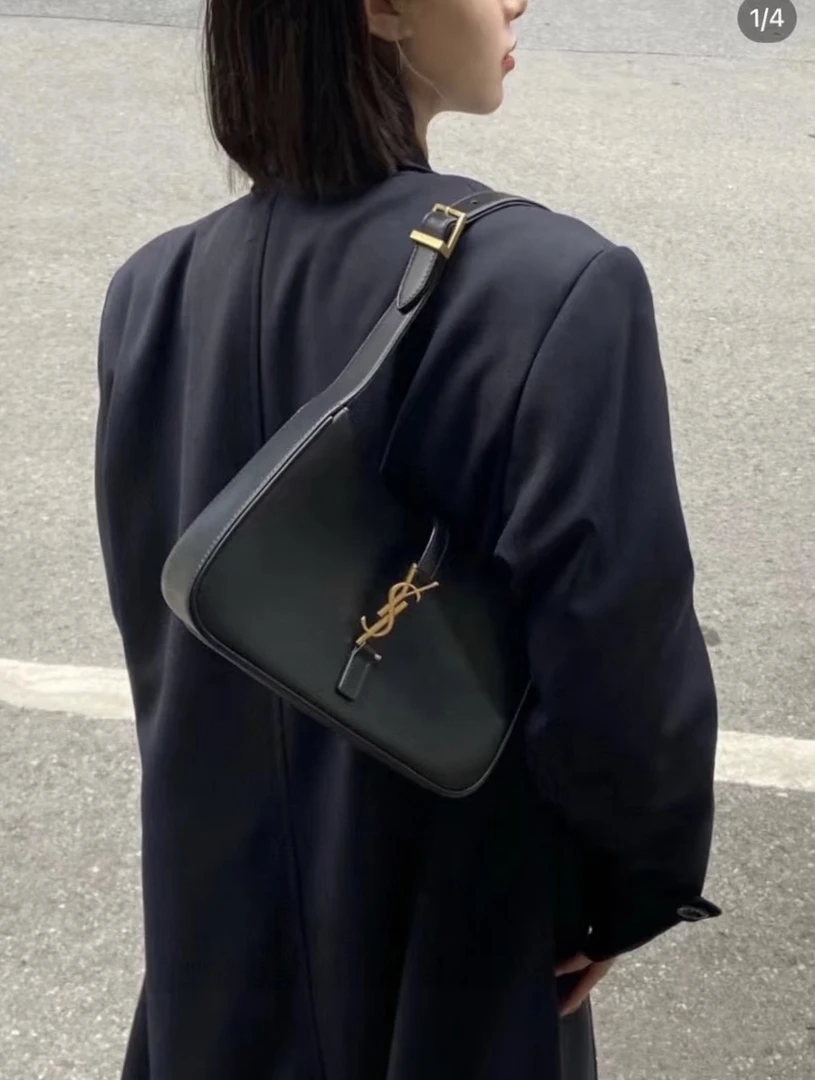 95新 YSL/圣罗兰 御古屋/74459/黑色hobo单肩包