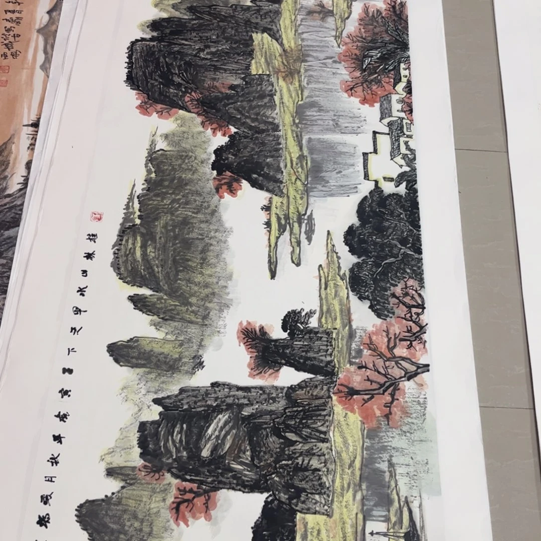 好***你国画张福生老师小六山水旭