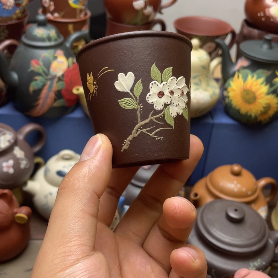 茶杯紫砂紫砂被人背100cc