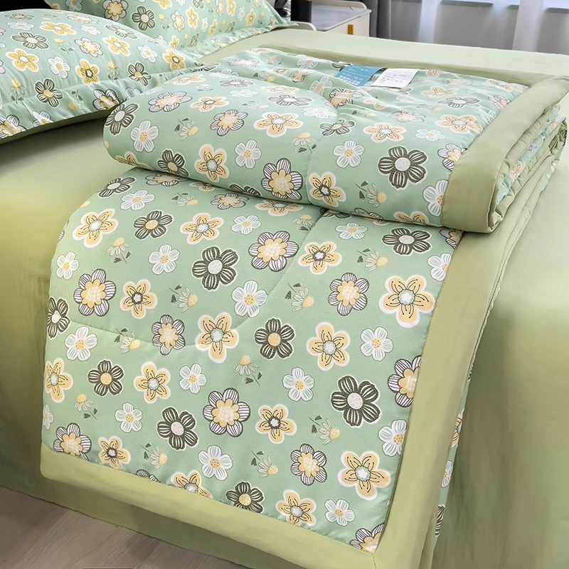 抗菌防螨大豆纤维夏凉被双层纱薄款被子空调被夏被可机洗单双人被