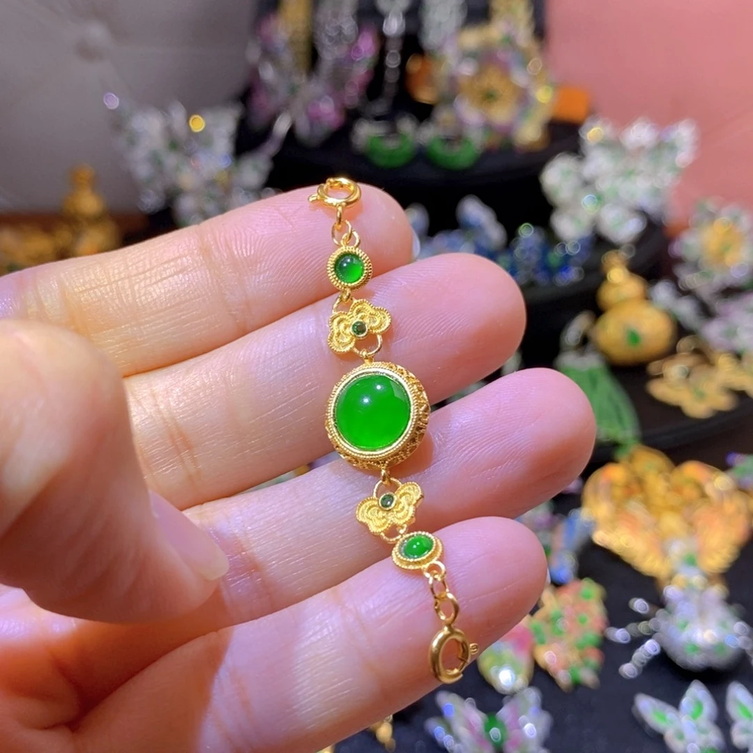 翡翠银S925镶嵌吊坠(不含链)天然翡翠