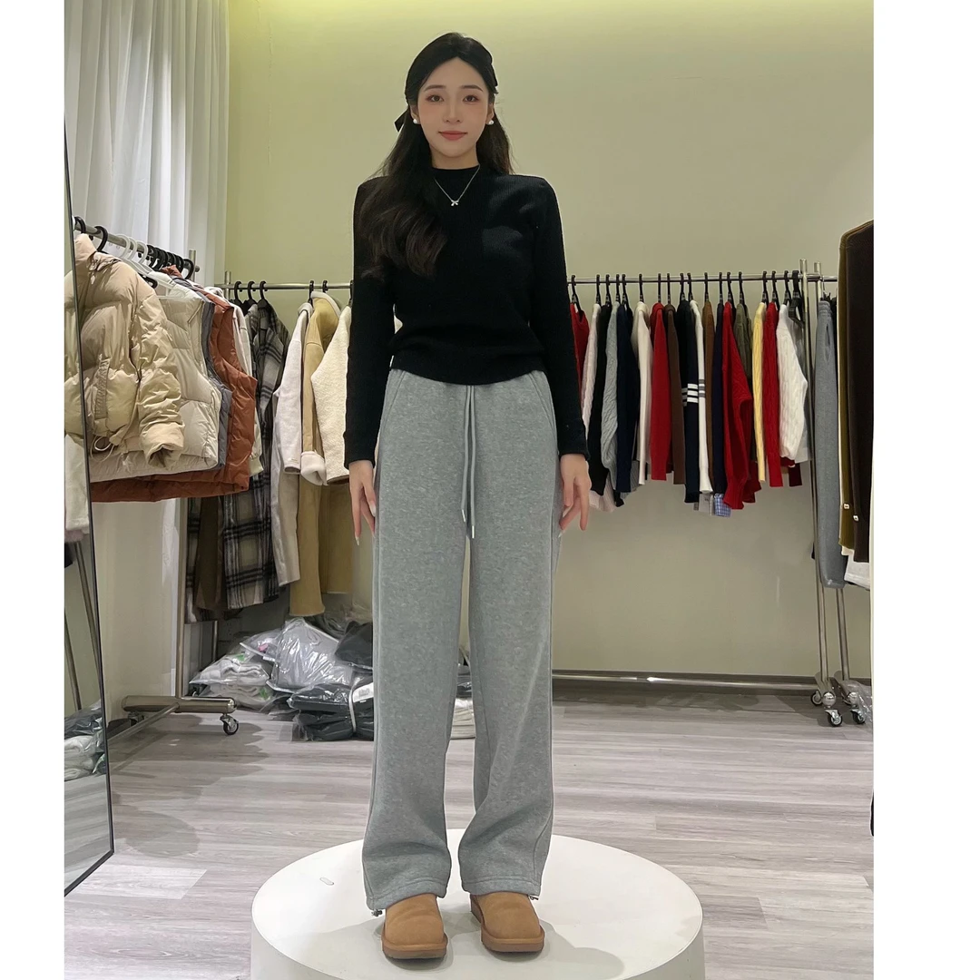 【冬款加绒】窄版直筒显瘦微宽抽绳束脚两穿卫裤休闲裤02