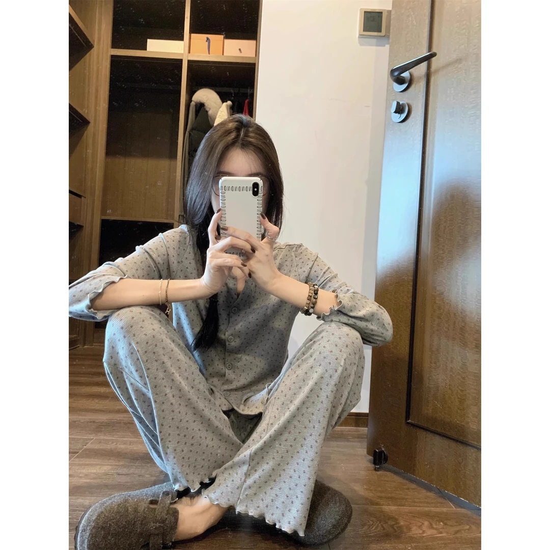 【甜美碎花】韩版少女开衫睡衣女春秋季2025新款休闲大码家居服套装