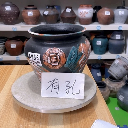 红陶手工制作工艺花盆