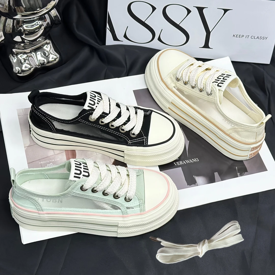 【yi】2025新款半透明爆款单品潮鞋夏季清爽透气时尚百搭帆布鞋