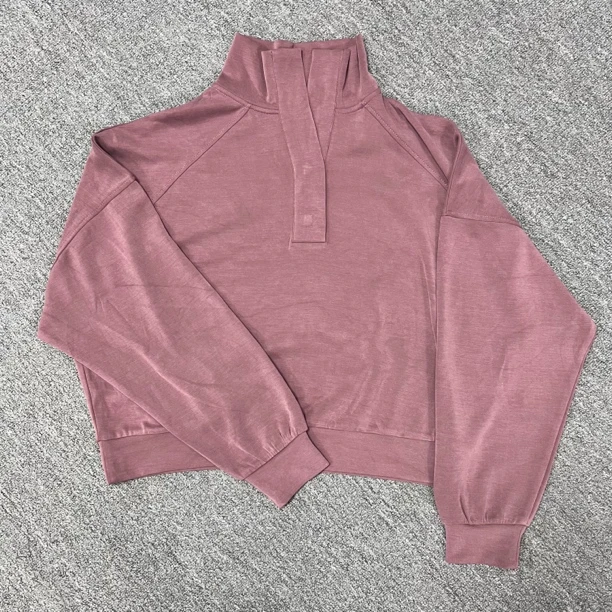 立领空气棉藕粉色