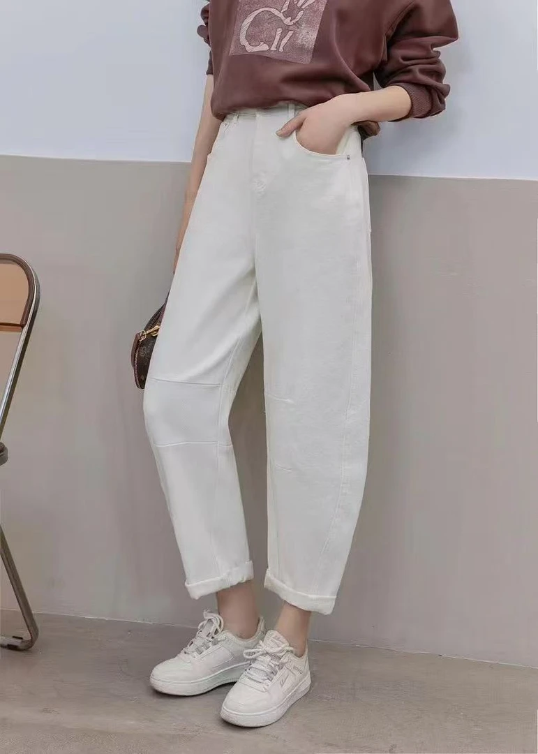 0214-03  女士休闲百搭春款弯刀牛仔裤 LD  63015