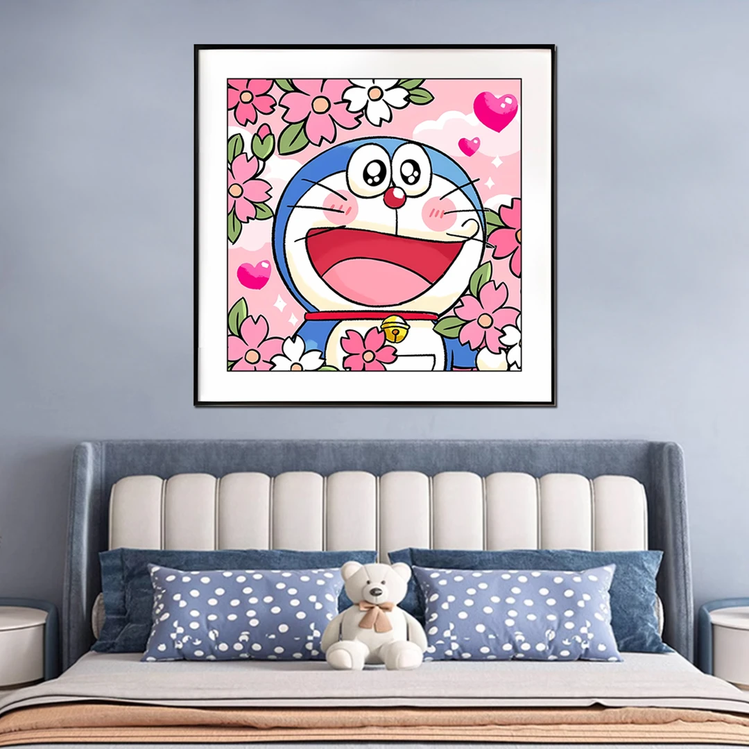 【新疆长绒棉双纱棉】5464小花哆啦十字绣大格40x40cm满绣20种绣线