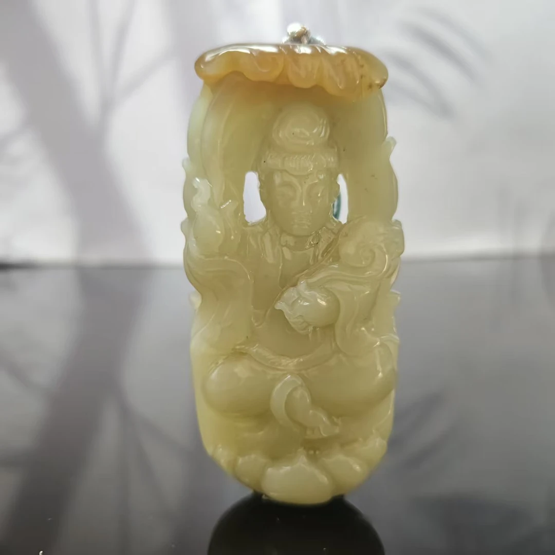 Q和田玉鸿运当头观音手把0179