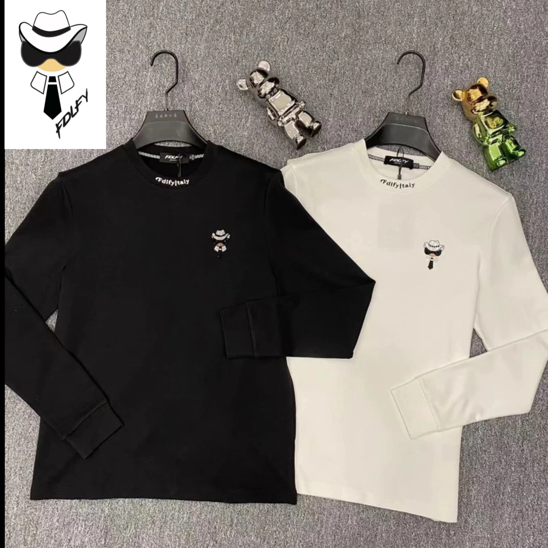 【欧洲名店】4226正品FDLFY老佛爷秋冬品质简约百搭男士长袖打底T恤