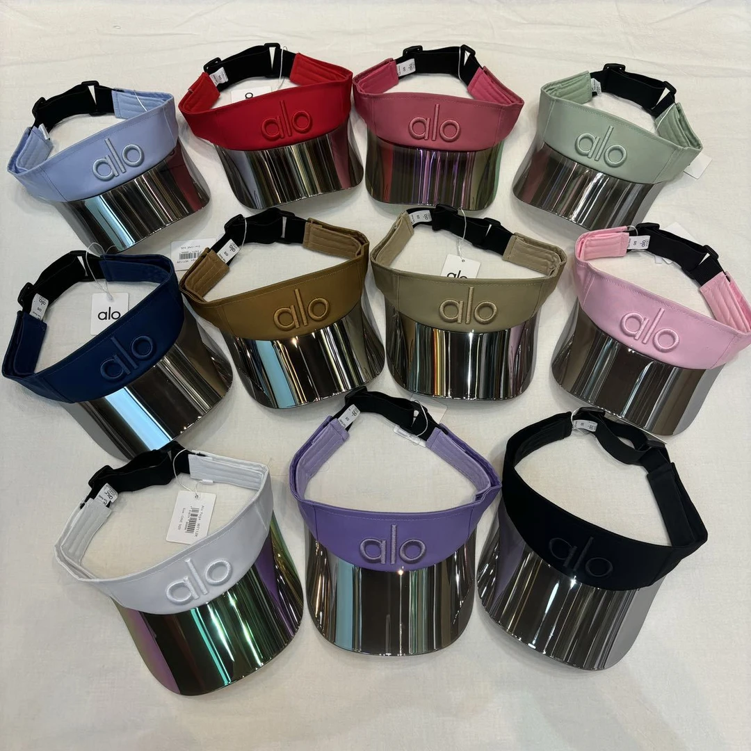 潮流字母无顶反光运动健身鸭舌遮阳帽空顶帽 硬质防晒帽檐UPF50+