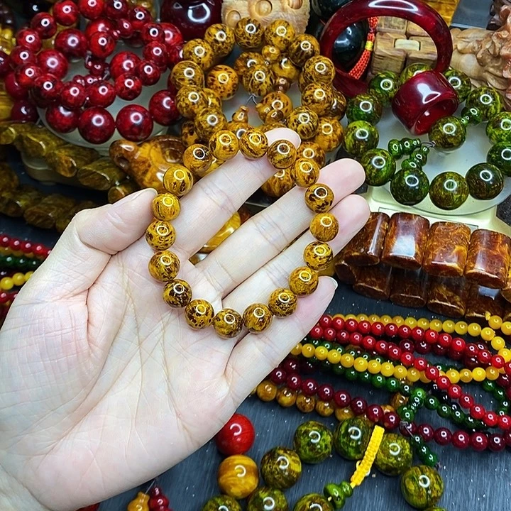 松木琥珀木文玩手串