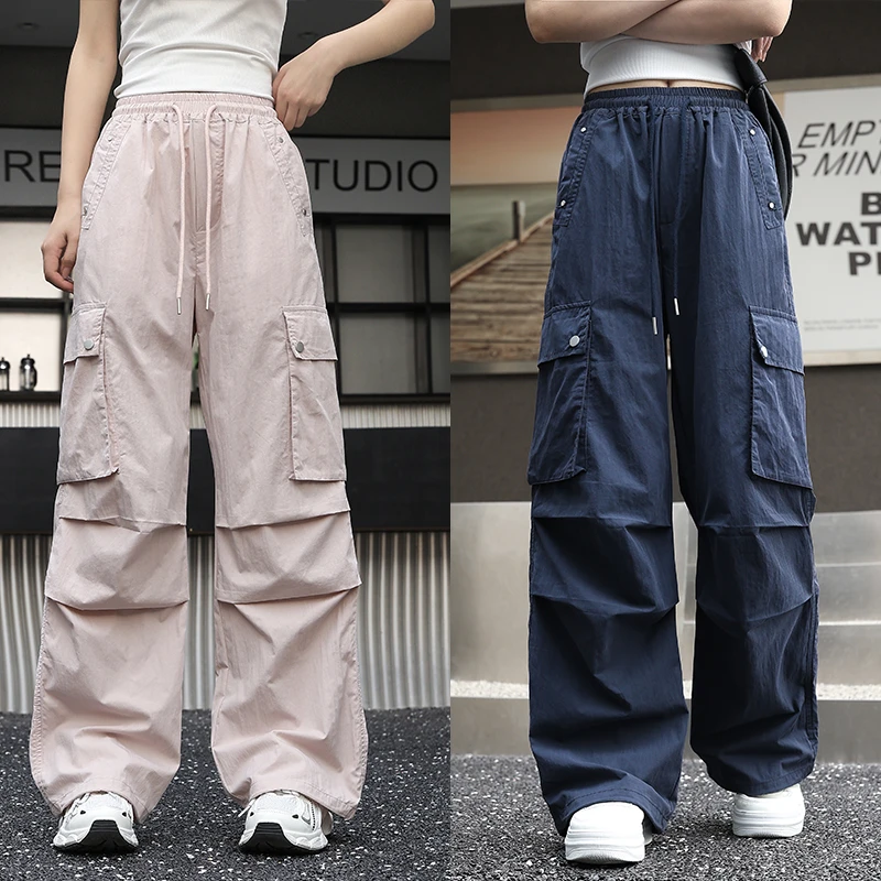 女童中大童夏季工装裤2025新款舒适透气薄款设计感裤子街舞时髦潮