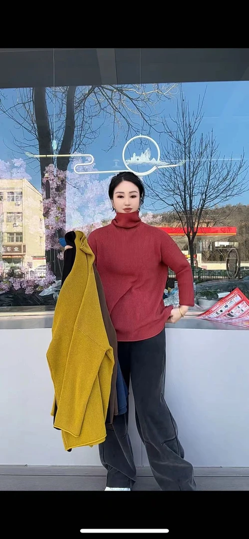 高领宽松针织打底衫（100-200斤）