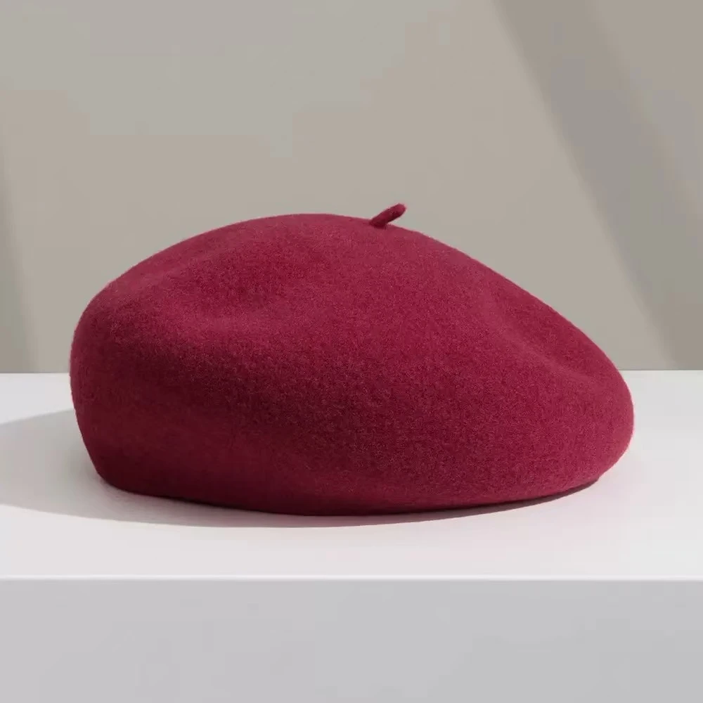 2025韩版气质颗粒羊毛贝雷帽