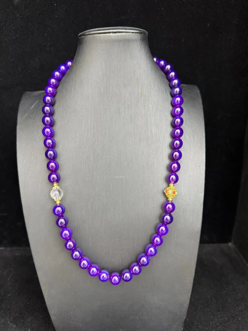 晶莹剔透-精美绝伦-高雅华贵-玛瑙紫项链