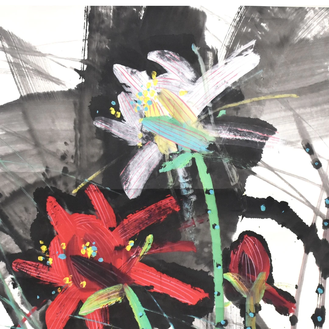 HM5057 荷花 68×68 纸本镜片 4.1平尺