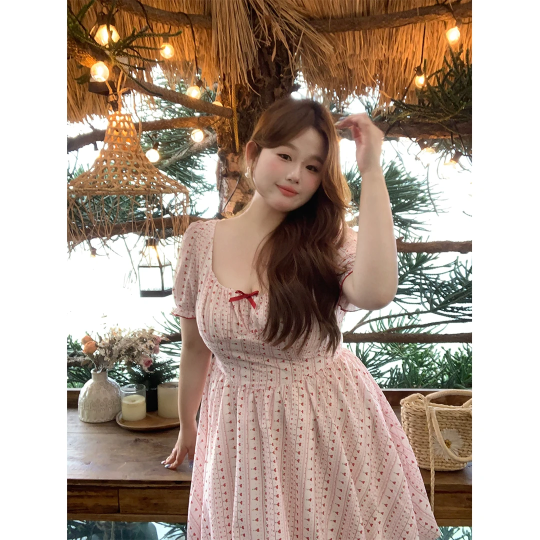 85徐达布【泸沽湖畔】大码甜美度假连衣裙夏季宽松裙子L32291C52