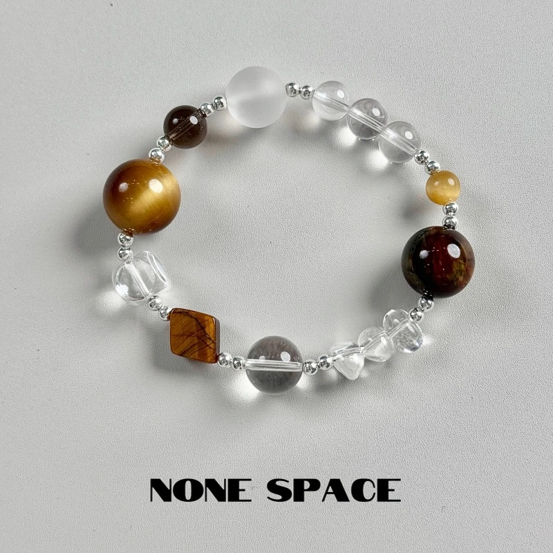 无境NONE SPACE【沙丘】原创设计金虎眼黄虎眼彼得石白水茶晶手串