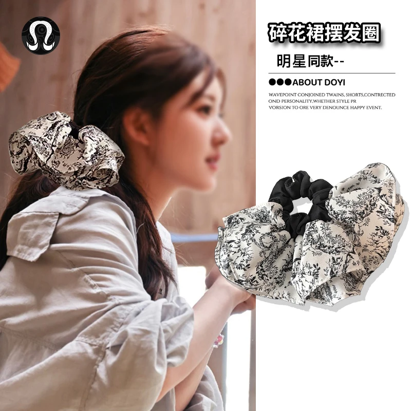 LULU FRIEND正品明星同款超大号水墨染大肠发圈头绳发饰马尾发绳
