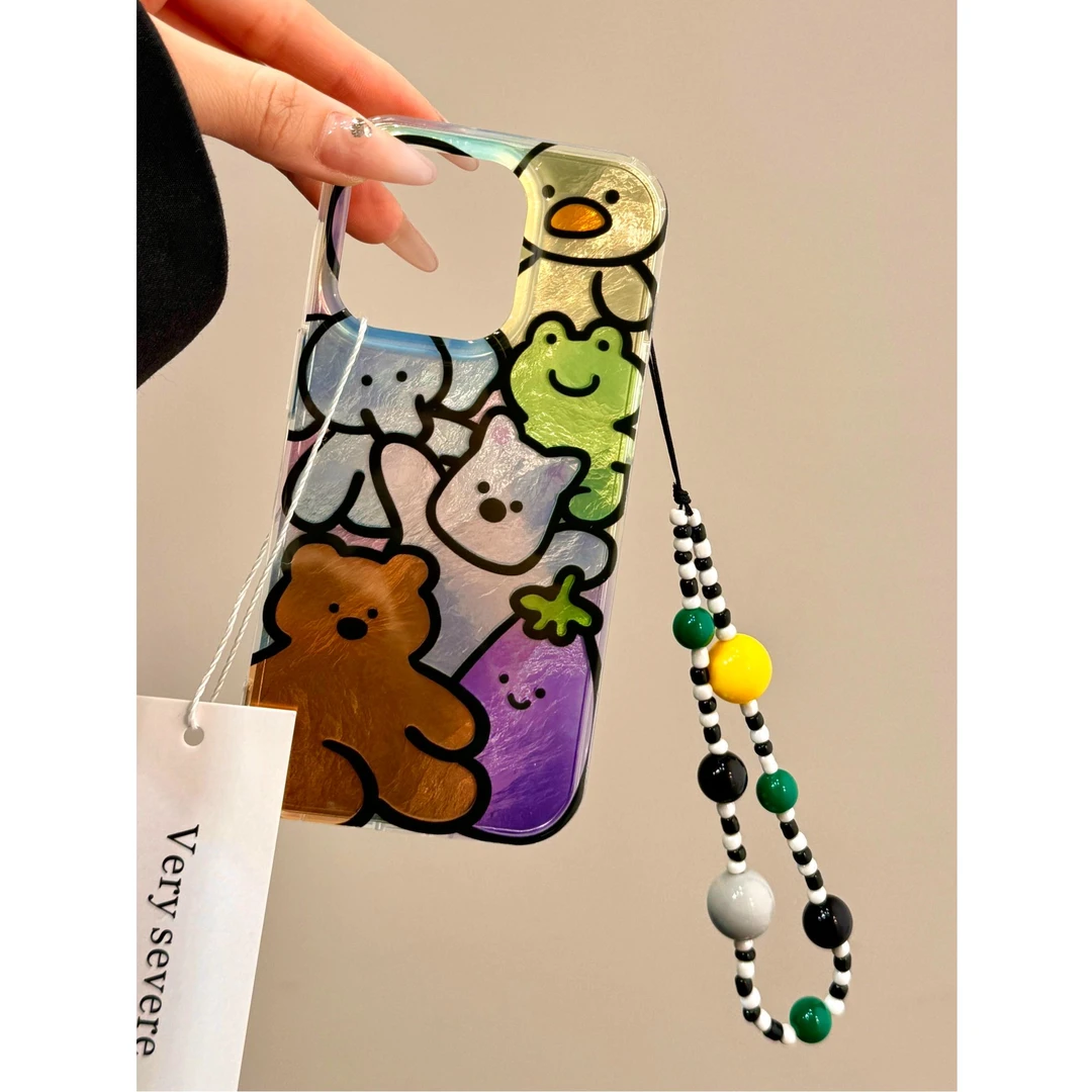 彩绘线条动物适用苹果/华为/小米/VIVO/OPPO/一加手机壳全包防摔