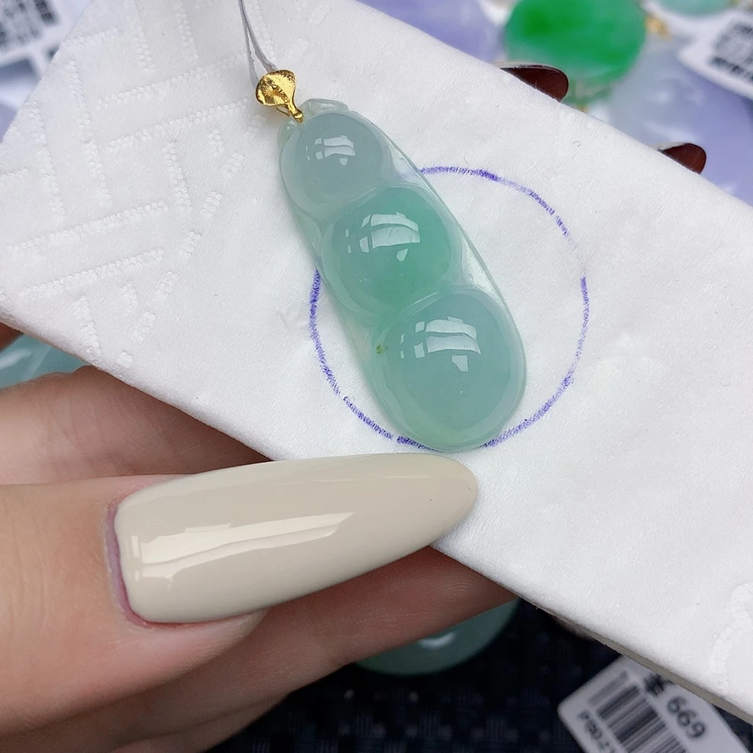 翡翠18K金镶嵌颈饰天然缅甸翡翠a货百元以上9元证书费自理