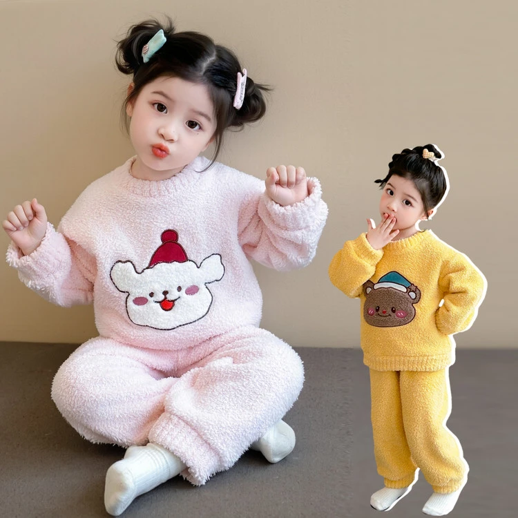 家居服套装可爱秋冬卡通女童中小童