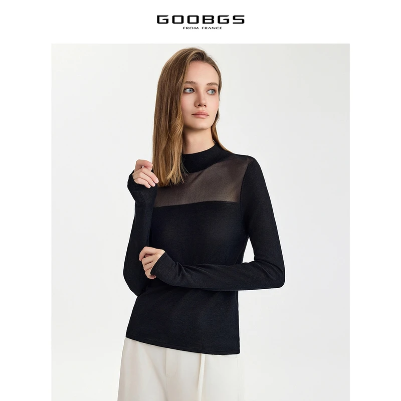 【丽姐甄选 】谷邦GOOBGS 黑色长袖毛衫 G4331439-6