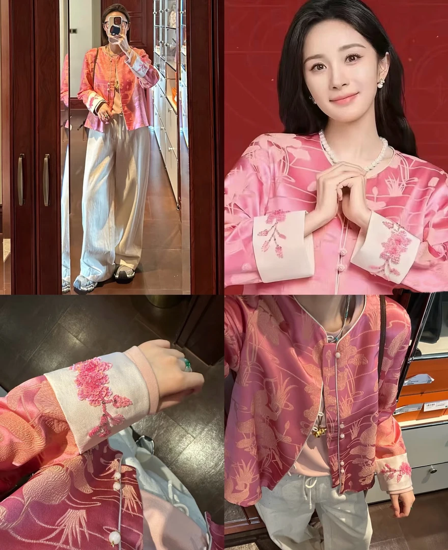 BAISHIQI【粉芳华】NEW 早春手袖刺绣花朵设计感长袖上衣