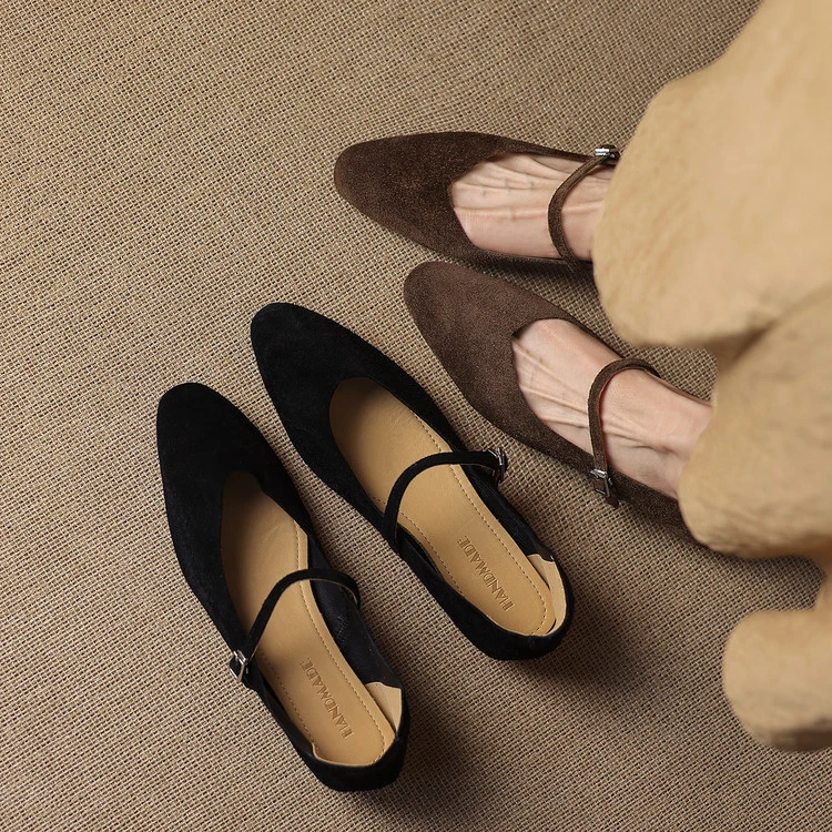 头层羊皮2cm～法式复古低跟舒适百搭时尚玛丽珍浅口女单鞋新款韩版