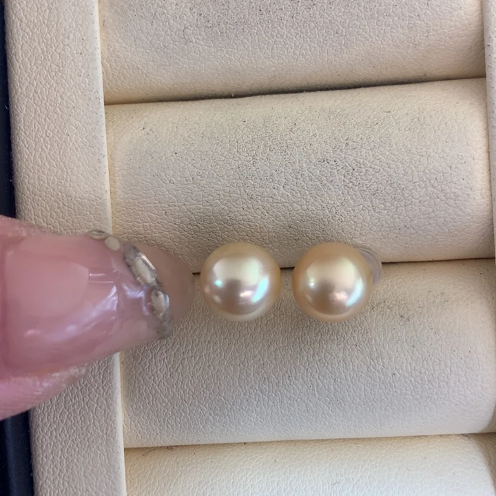 18K金镶嵌耳饰海水珍珠