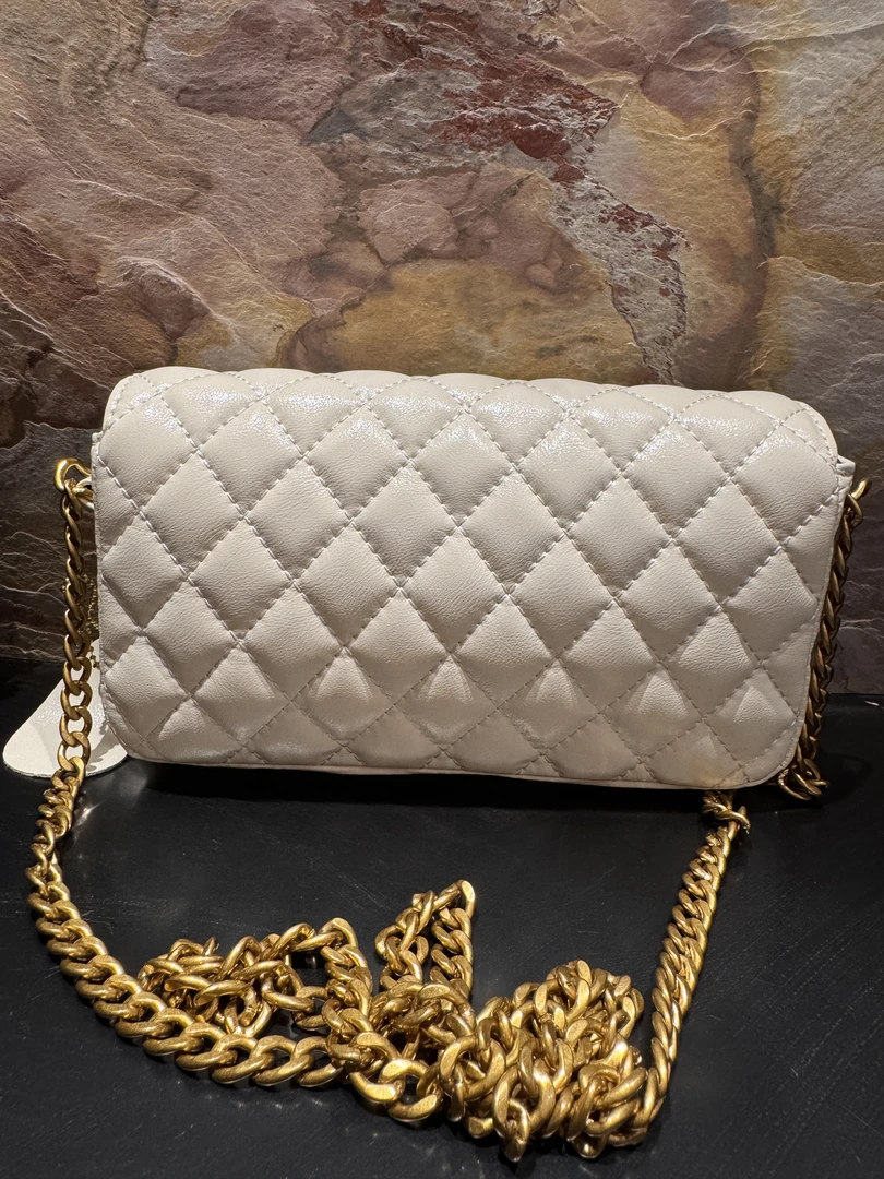 HIRMRIS手工真皮包21-551197-白 横眼睛麻将香