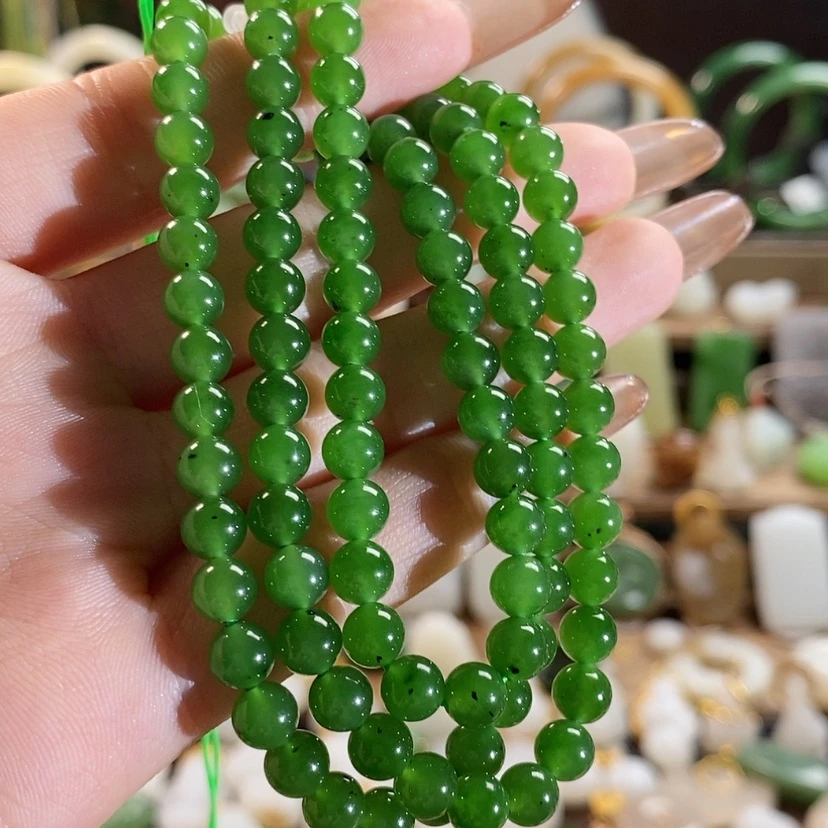 【闪购商品】和田玉项链6mm未镶嵌A**晚