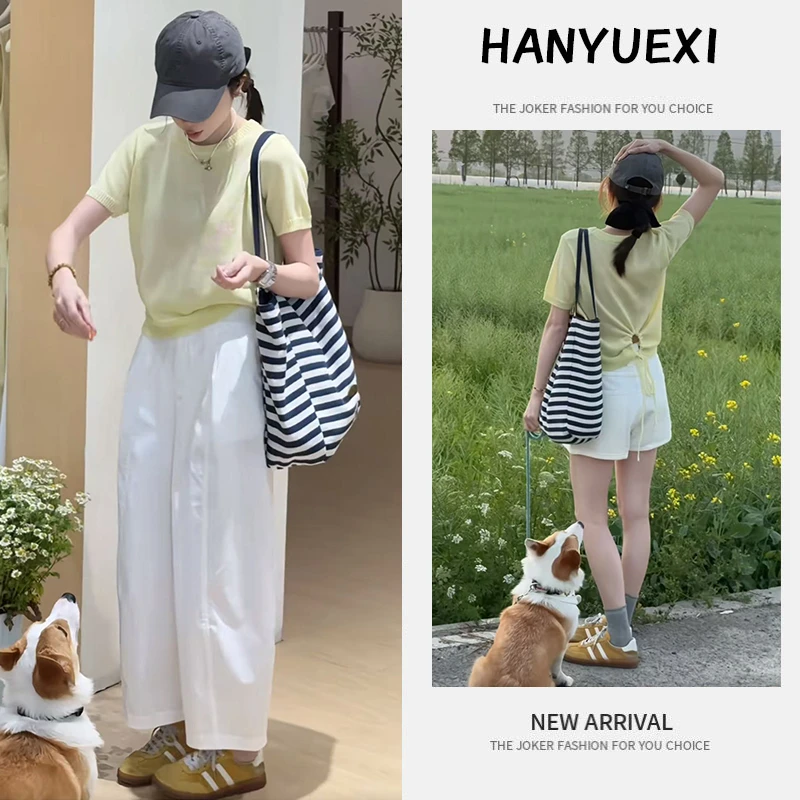 夏季一整套女装2025新款韩版小清新休闲显瘦短袖上衣休闲裤两件套