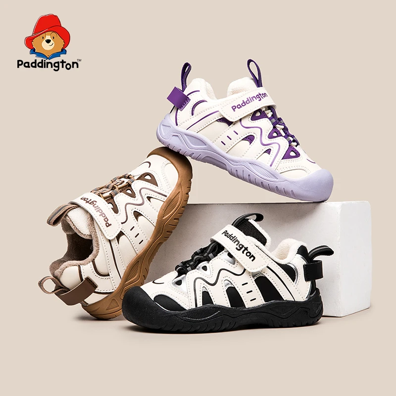 帕丁顿熊童鞋户外机能冬新款软底防滑户外鞋儿童加绒机能鞋PD819