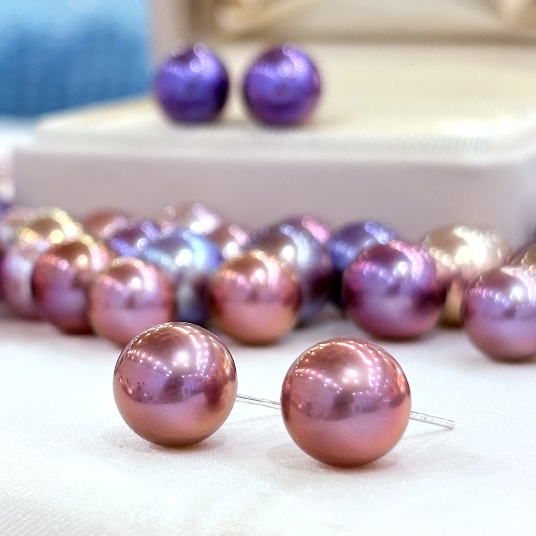 【小彤专属】【紫罗兰】天然淡水珍珠时尚9-11耳钉多样性发一RY81035