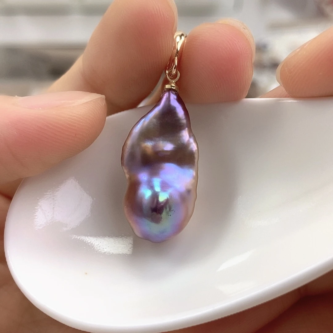 淡水珍珠银S925镶嵌颈饰