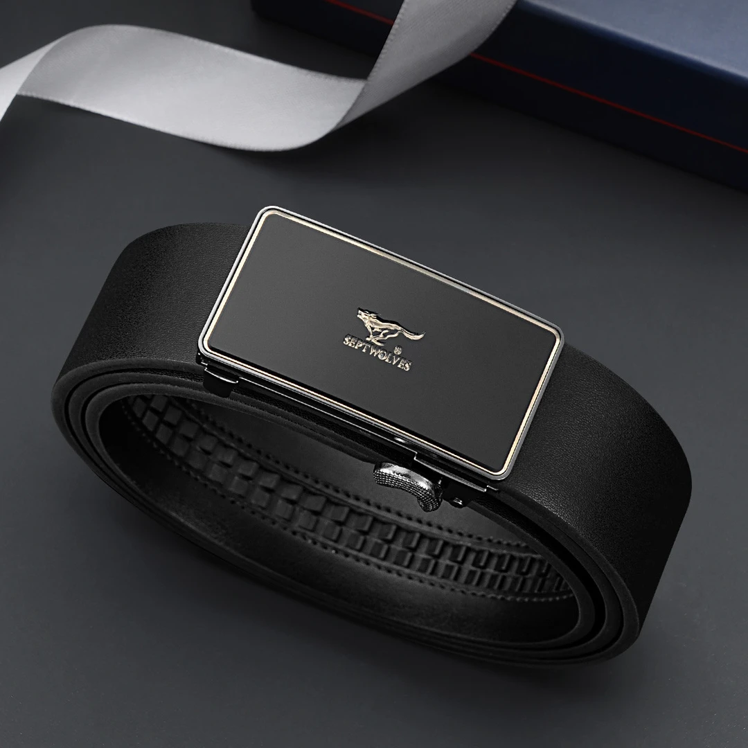 七匹狼男士男款男朋友腰带真皮内扣皮带男头层中青年腰带男士真皮