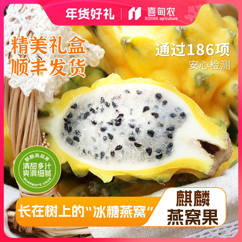 【喜甸农】海南麒麟燕窝果精品礼盒新鲜应当季水果6个*单果150-300g