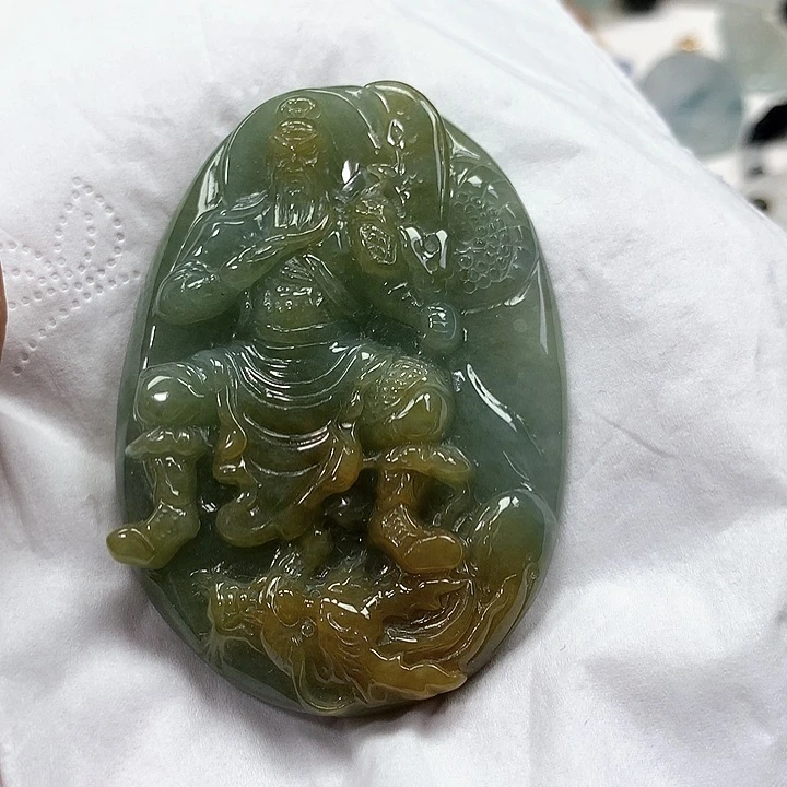 未镶嵌定制翡翠关公 净货 48小时鉴赏期