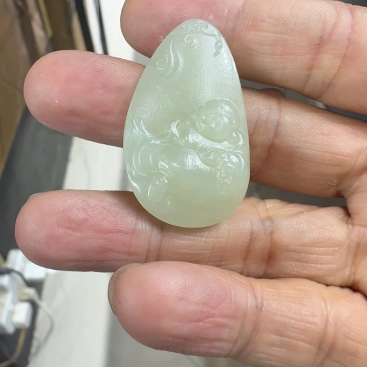 和田玉未镶嵌挂件佛公