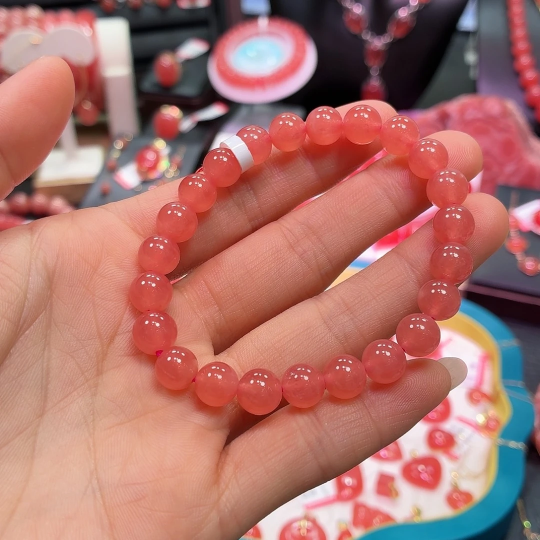 菱锰矿（红纹石）未镶嵌手绳