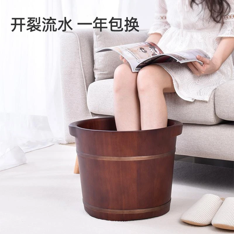 实木泡脚桶家用按摩高深过小腿恒温加热足浴按摩洗脚盆保温泡脚盆