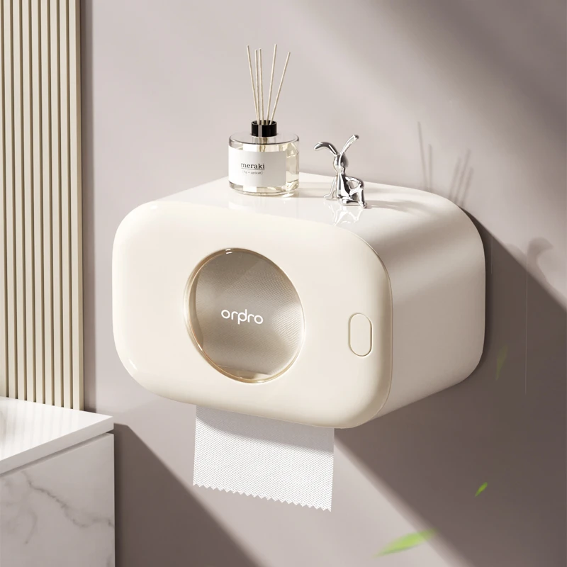 卫生间吸盘纸巾盒洗手间厕纸置物架厕所壁挂式浴室抽纸卷纸筒防水