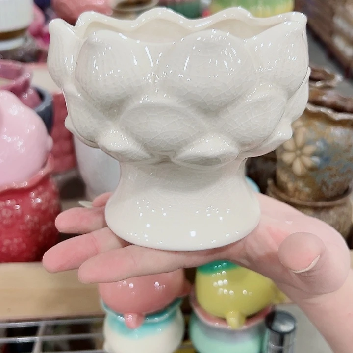 有孔.凑满10元发货多肉陶瓷花盆！