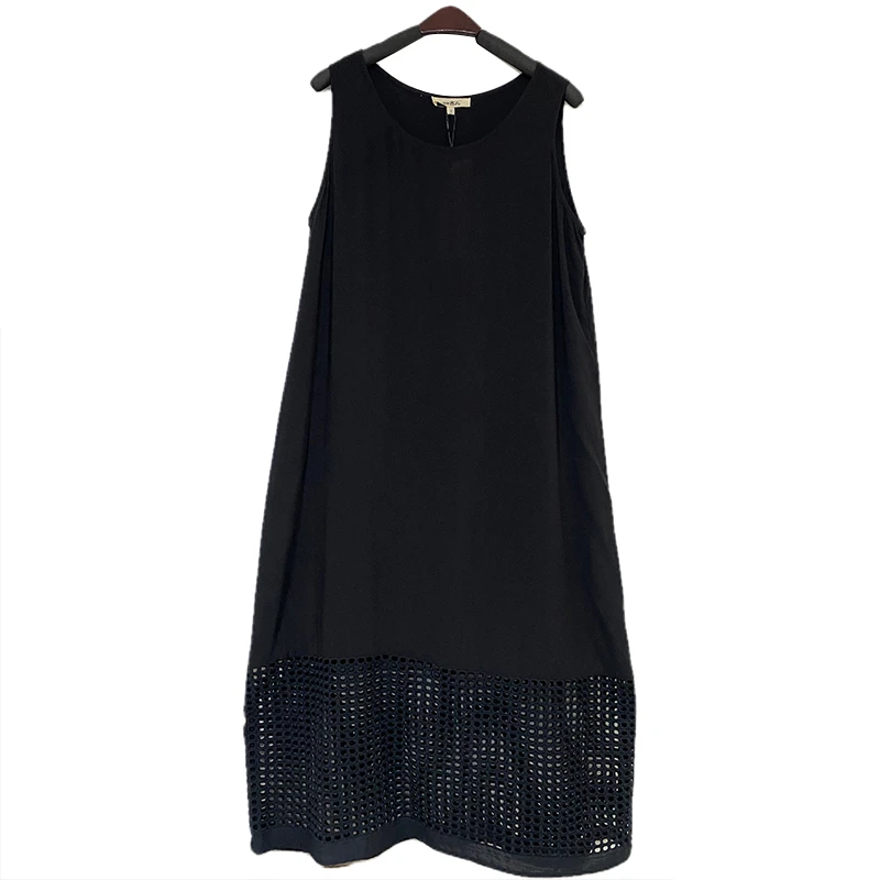 吉丘古儿原创设计连衣裙镂空拼接复古中长款背心裙G223Y514