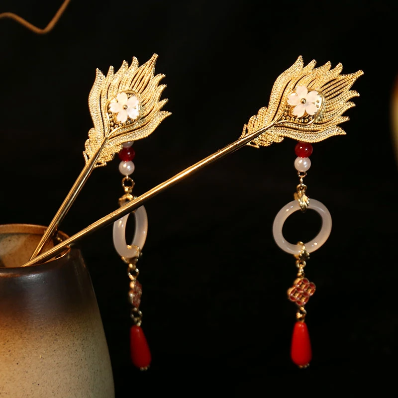 古风高级感流苏发簪女新中式合金盘发簪子国风汉服步摇发钗子头饰