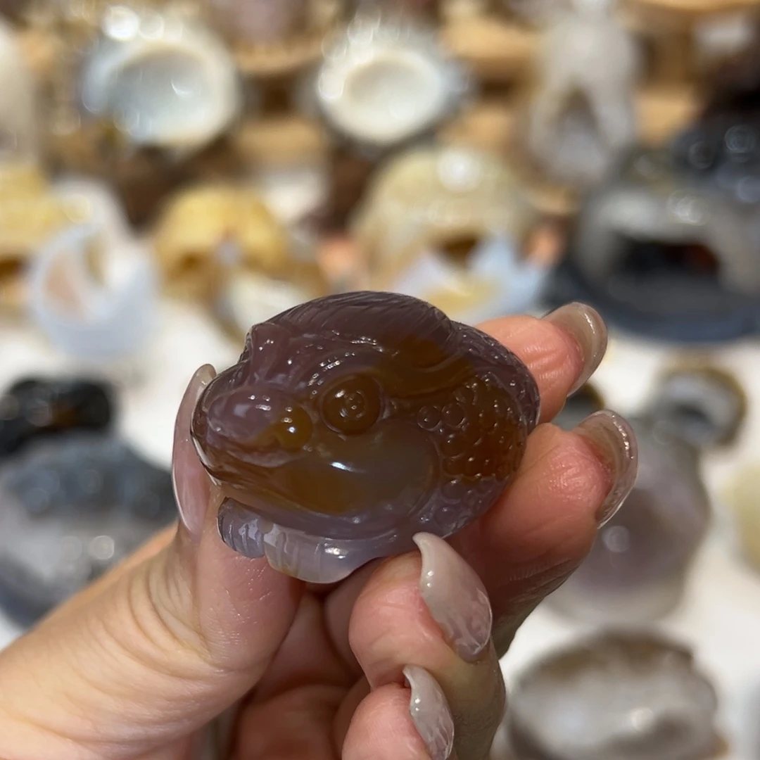 玛瑙/玉髓足铂镶嵌摆件