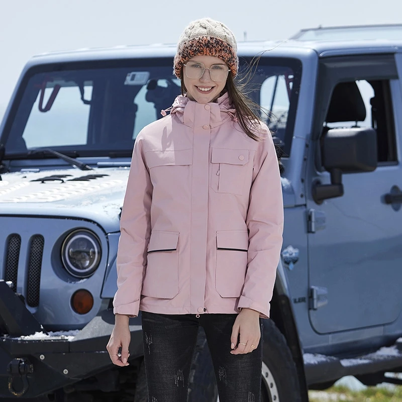 D&W新款秋冬季户外登山服潮牌情侣款工装型单冲外套休闲防水软壳